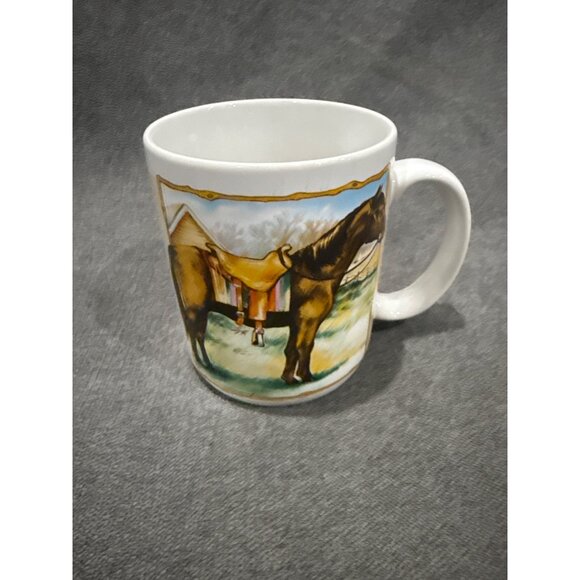 Vintage 1988 Montage "Message Mugs" Horse Design Coffee Mug - Picture 2 of 5